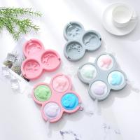 bandejas de cubo de hielo conjunto de 2, fácil liberación 4 moldes de cubo de hielo de silicona flexible con tapa extraíble bandejas de hielo de congelador reutilizables apilables para whisky, alimentos para bebés, libre de BPA
