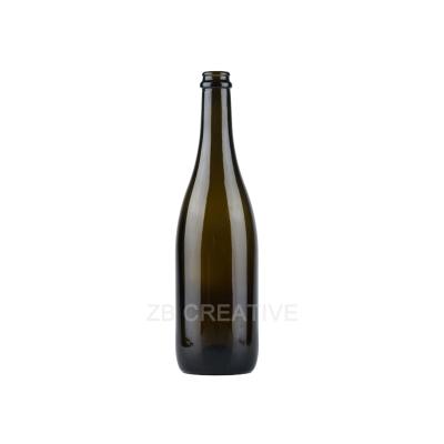 750ml Antique Green/Flint Classic Champagne Glass Bottle Champagne Top For Sparkling Wine 650g 3711P-1