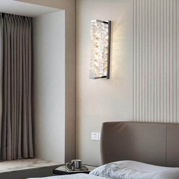 Lumière nordique moderne de luxe Lampes murales de cristal Décorations pour la maison Armature d'éclairage Salle d'exposition d'or Hôtel Villa Intérieur LED Wall Light