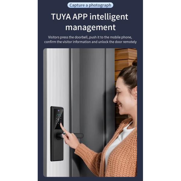 Tuya Wifi APP Control remoto Impresión digital Código de tarjeta Clave S821Max Cerradura inteligente con cámara para uso en el hogar Oficina Apartamento Hotel