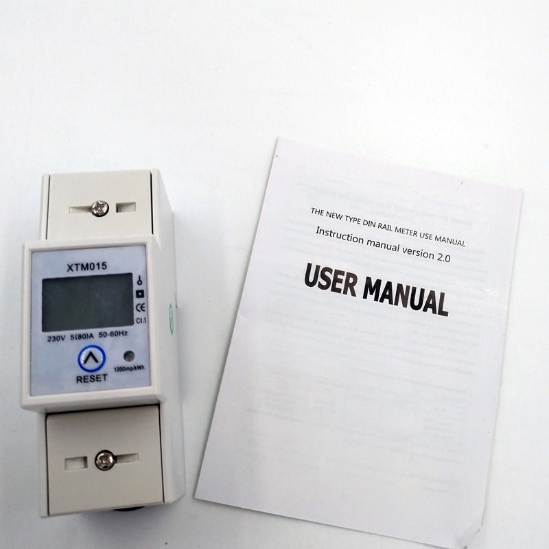 XTM015SA Series Single Phase DIN Rail Smart KWH Digital Energy Meter 5(80)A 230V 2 Wire RS485 Communication 1.0 Accuracy Class 2