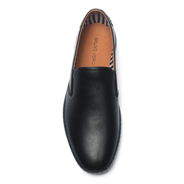 Fashionable Spring Black Mens Leather Casual Shoes