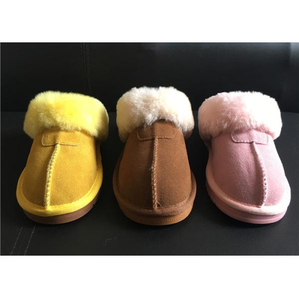 Тапочки пальца ноги роскошной овчины ботинок тапочек овчины женщин закрытые