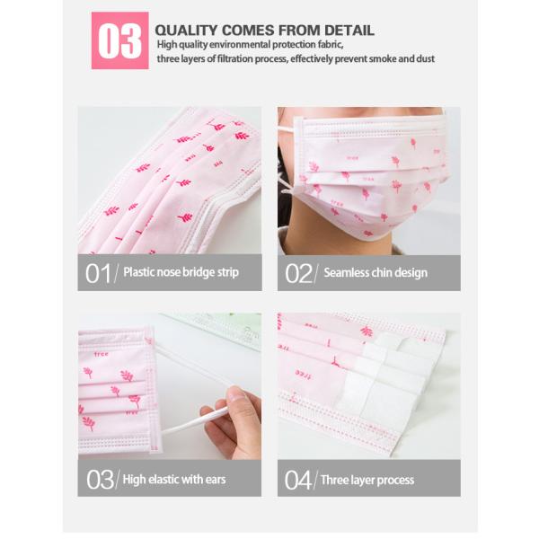 Animal Printed Kids Disposable Face Mask , 3 Ply Earloop Face Mask 17.5*9.5cm