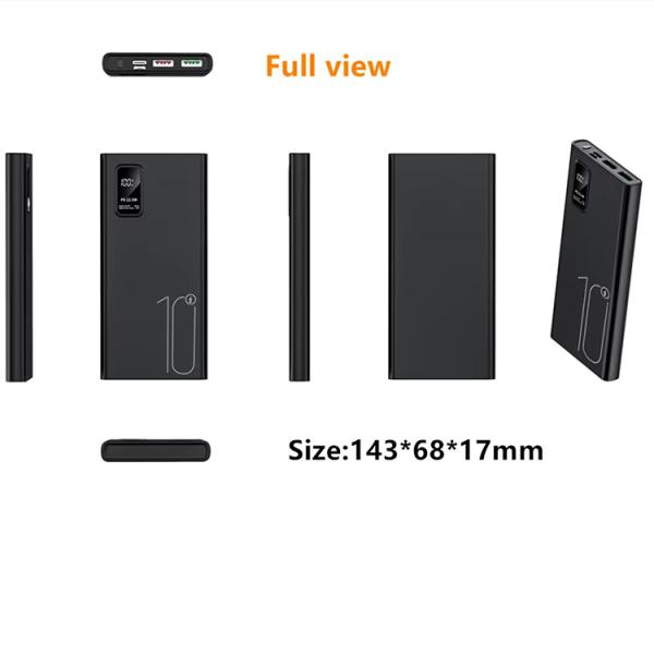Exterior portátil 10000mah PowerBank LED Display PD QC3.0 22.5W Carga rápida Bancos de energía delgados 10000mAh Cargador USB-C para iphone 15
