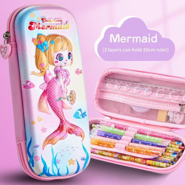 Stylish and Functional EVA Pencil Case with Independent Pen Slot and Mesh Pocket