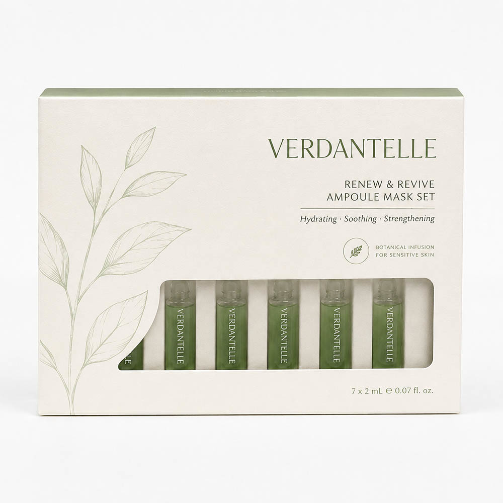 PET Window Ampoule Skincare Set Box Custom Folding Carton Packaging Design