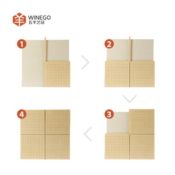 Decorative Natural Veneer Perforated Acoustic Wood Panels with E1 Grade Rating