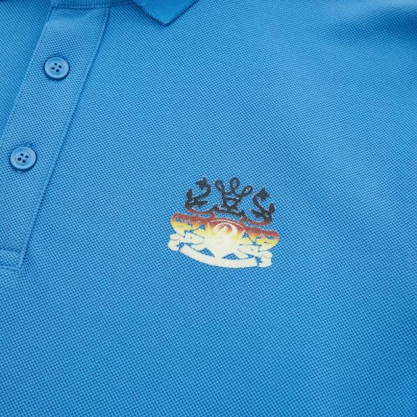 Polyester / Cotton Men'S Polo Shirts Striped With Custom Embroidered Logo