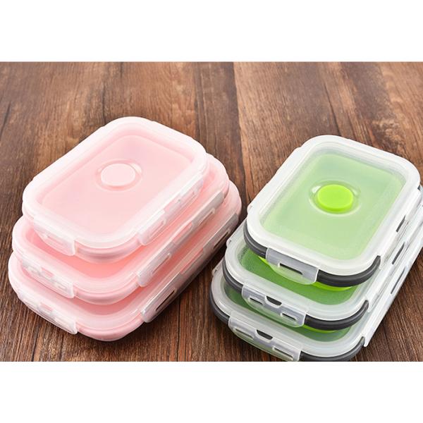 FDA silicone foldable lunch box silicone microwave lunch box portable silicone lunch box