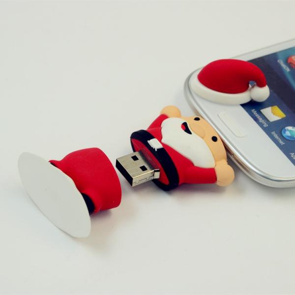 Free sample christmas gift otg usb santa claus usb flash drive with 2.0/3.0 speed