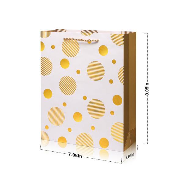 Custom Color Accepted Gold Foil Logo Gift Craft Shopping Paper Hand Bag With Handle