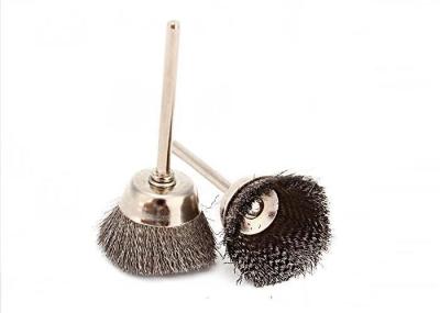 3Mm Shank Steel Wire Cup Brush / Rotary Steel Wire Miniature Cup Brushes 16mm OD