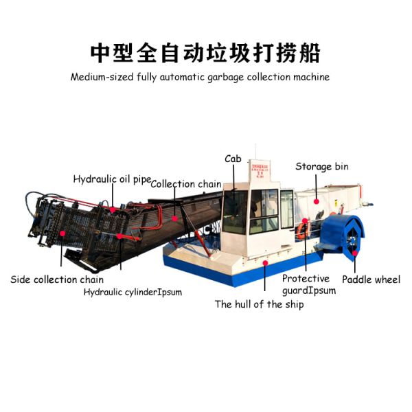 Stainless Steel Aquatic Plant Harvester with Large 300L Fuel Tank for High Endurance Water Hyacinth Removal
