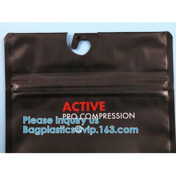 Swimwear Packaging Pouch With K Top, Gusset Bag Bikini Zipper Packaging Bags, Hanger Hook Underwear
