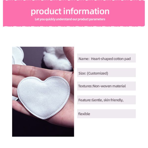 Toallitas desmaquillantes desechables OEM en forma de corazón, almohadillas de algodón al por mayor para la cara