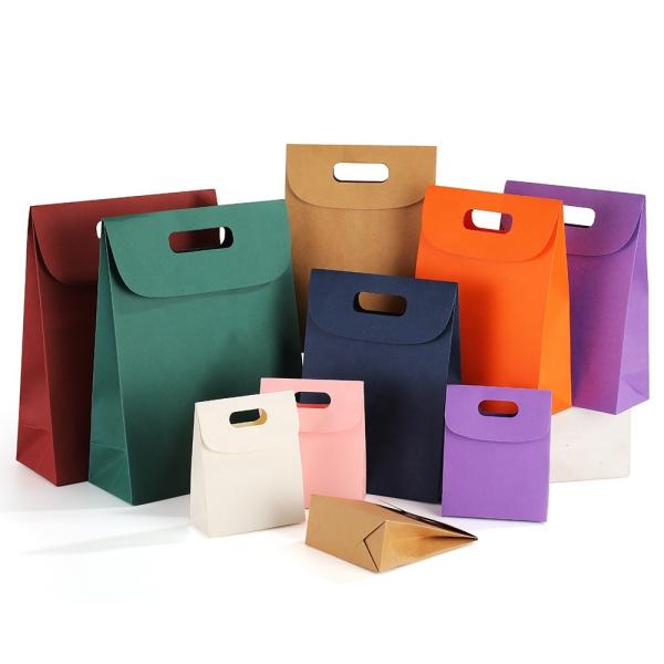 Custom Foldable Kraft Paper Gift Box Jelly Cookie Suger Food Packaging Gift Kraft Box With Handle