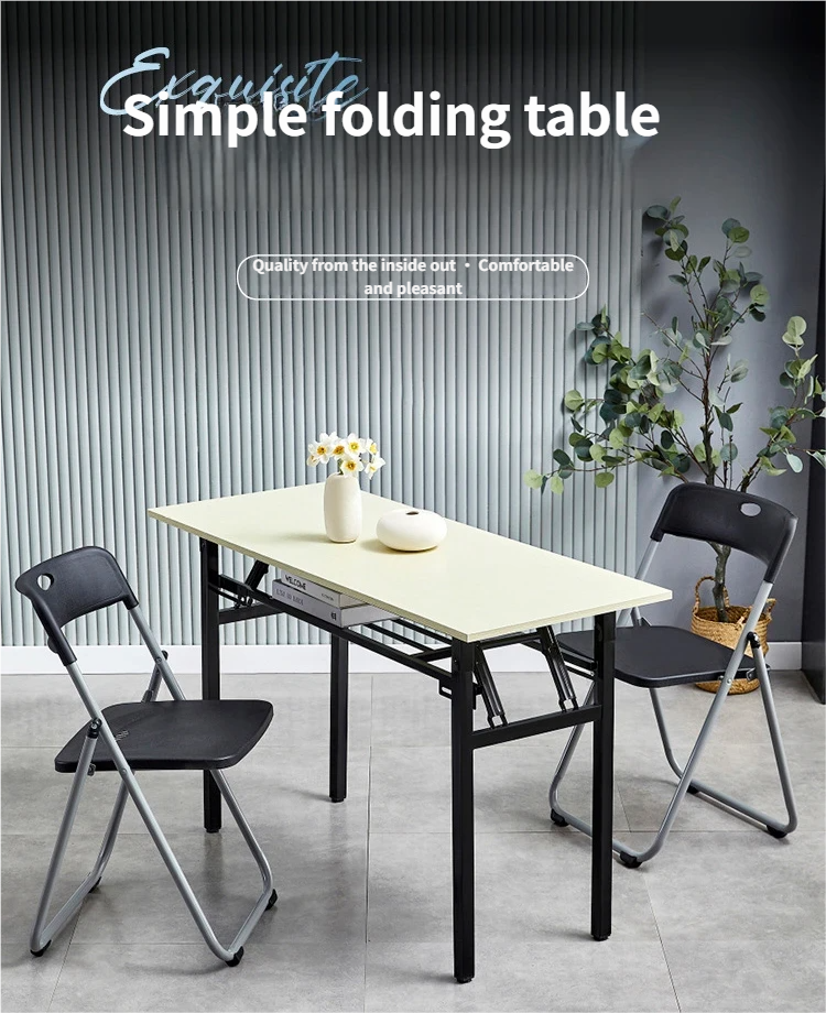 Modern Double Layer Foldable Lightweight Waterproof Outdoor Metal Table Rectangular Office Meeting Study Computer Training Desk