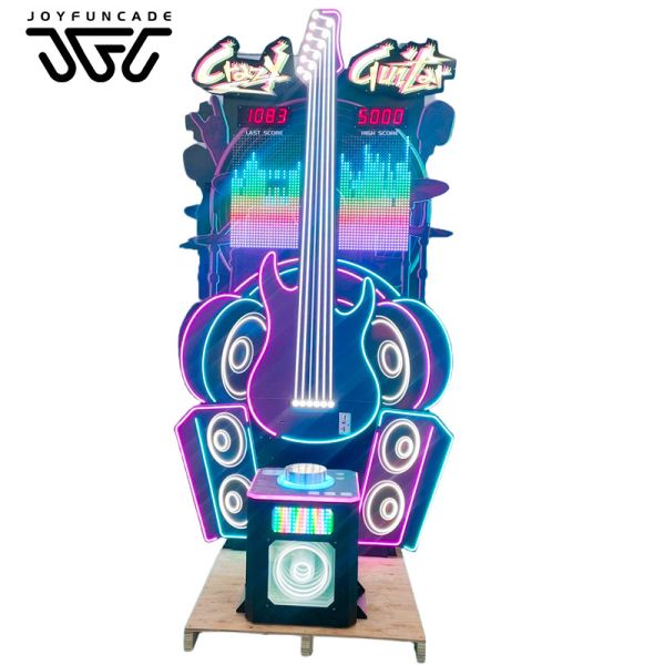 CrazyGuitar Hammer Arcade Machine Arcade Boxing Punch Machine Commercial Electronic Strength & Punching Tester  Deluxe Strength Machine 3M Tall Rock Theme Hammer Strike Game for Bars & FECs