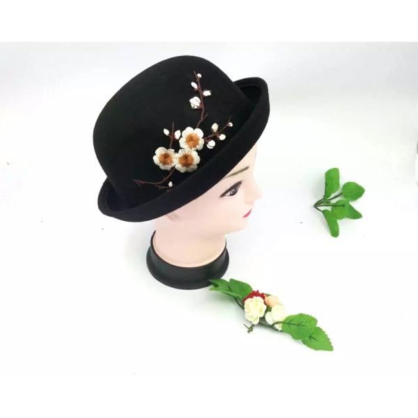 100% Poly Straw Female Wide Brim Hats With Decorating Flower / Woven Label