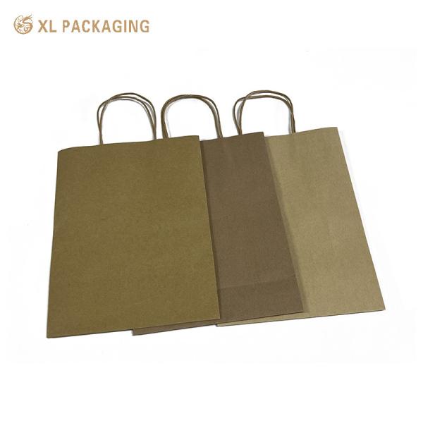 XL Packaging Customer Provide Kraft Paper Bags With Handles Eco Friendly Custom Printing Shopper Gift Craft Paper Bag