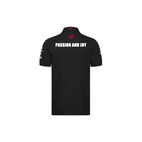 Специальный дизайн Чёрная мужская поло рубашка для промо-мероприятий Мягкая футболка Полиэстерная хлопчатовая смесь