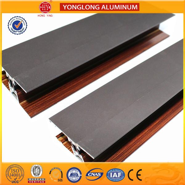 Wooden Finish Aluminum Extrusion Profiles For Sliding Window Decoration