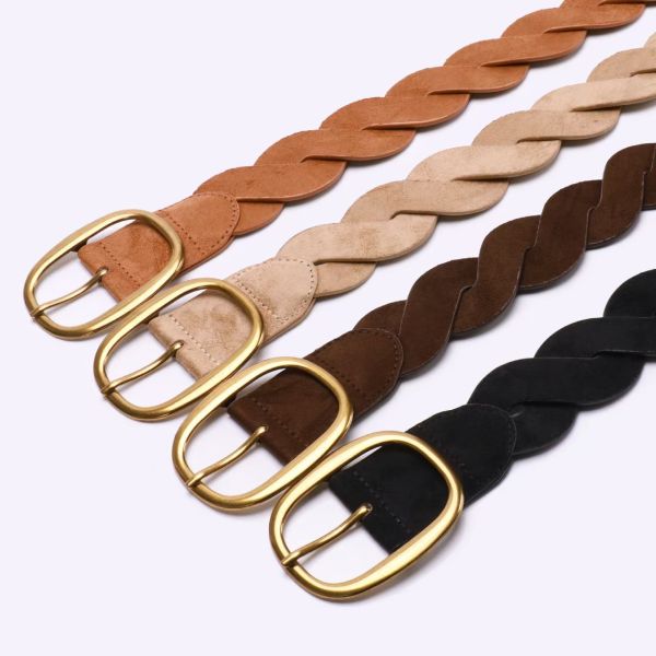 Wide retro braided faux fur waist belt, Maillard-style coat dress decorative belt for fashionistas
