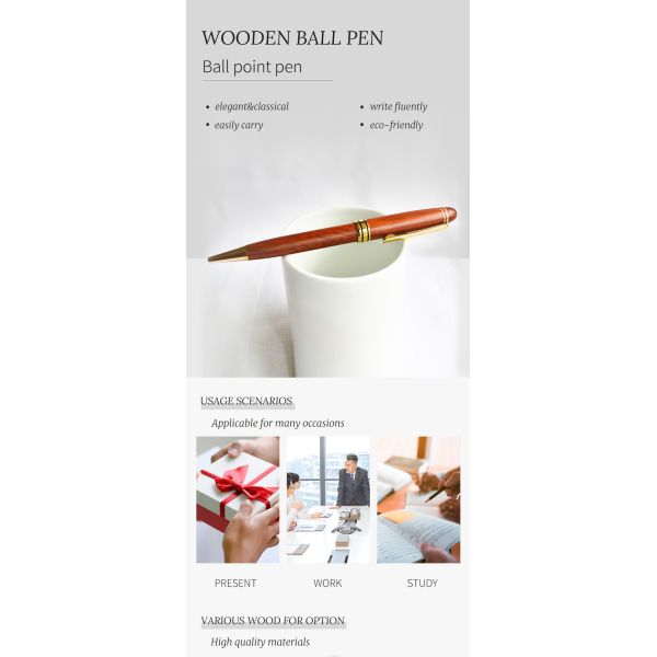 High End Maple  Wooden Ballpoint Pen Smooth Writing for Teachers ' Day