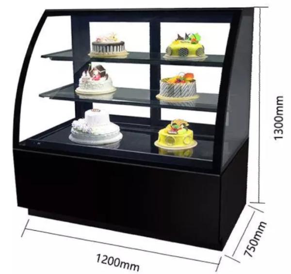Stainless Steel Refrigerated Cake Display Cabinets 410L Capacity CE Certificated with 1200mm Length