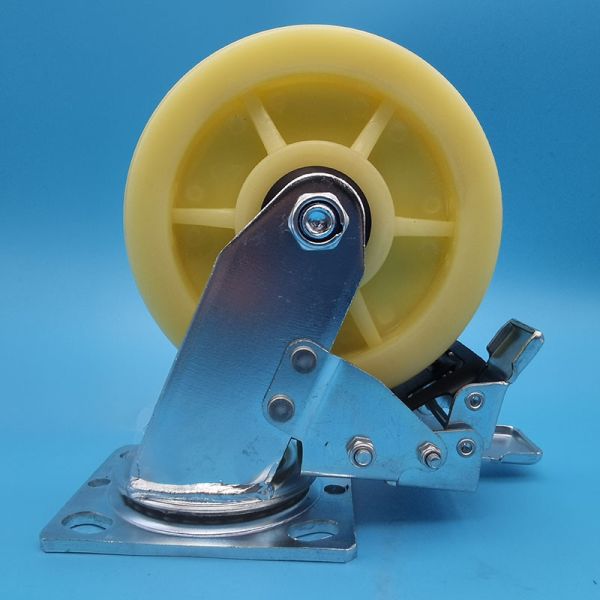 Cost Effective Industrial Caster Singel Wheel PP Casters 5  Side Brake Swivel Fixed For Medical Equipment