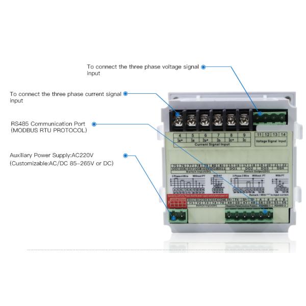 Display Simple Operation Intelligent Blue LCD Display 96*96mmThree Phase Multi-function Meter RH-3D3Y