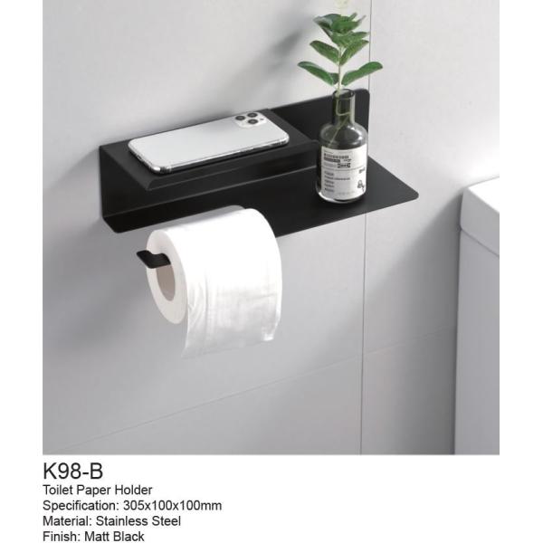 Rustproof Stainless Steel Toilet Paper Dispenser Matte Black Color For Bathroom Washroom