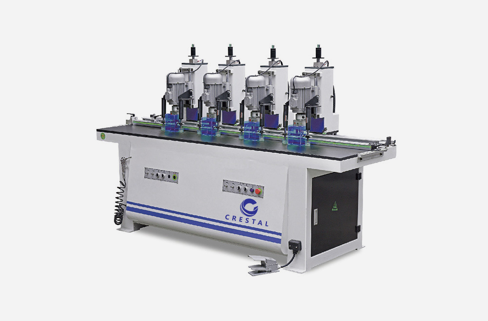 Four Head Hinge Drill Machine with Touch Screen Control and Digital Calculator for Woodworking Drilling