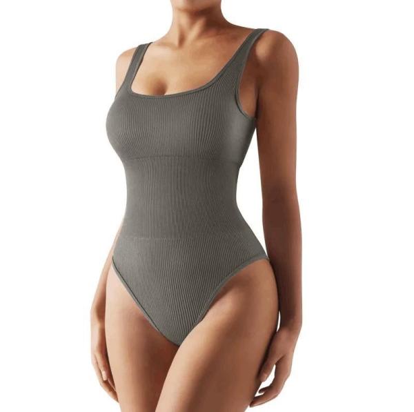                  Jumpsuit Sportswear Ribbed Yoga Seamless Set One Piece Sleeves Workout Bodysuits for Women             
