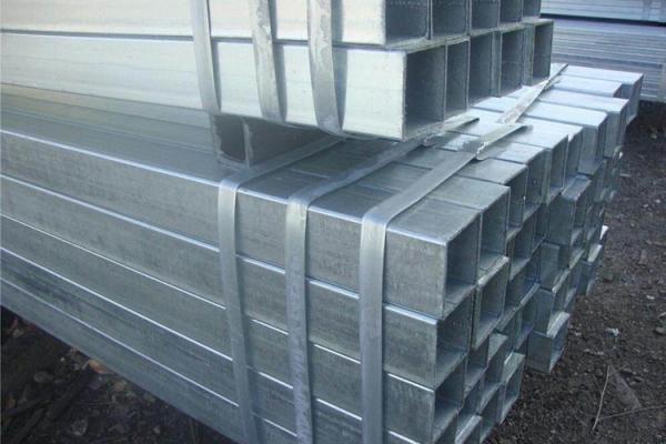 High Toughness Galvanized Steel Square Tubing , Zinc Plating Mild Steel Square Tube