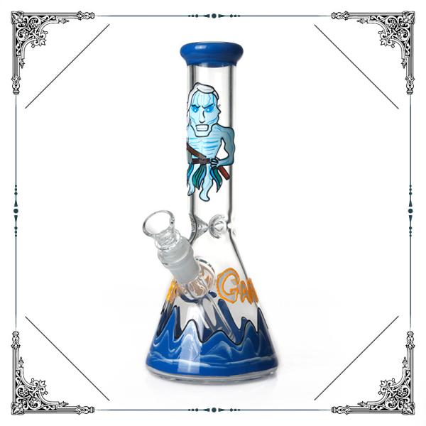 New Arrival Beaker Bong Hand Drawn Game of Thrones Art On Glass Smokig Pipe