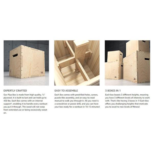 3-IN-1 SIZES gymnastics crossfit workout titan fitness jump wooden plyometric box