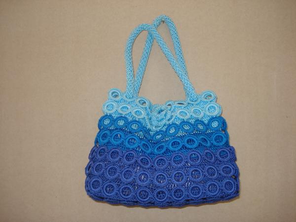 Bag Crochet Blue ocean women fashion bag tote Ring purse 