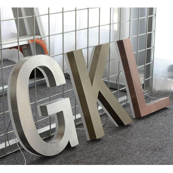 Customized Gold Signage illuminated Store 3D Channel Letter Stainless Steel Led Backlit Sign
