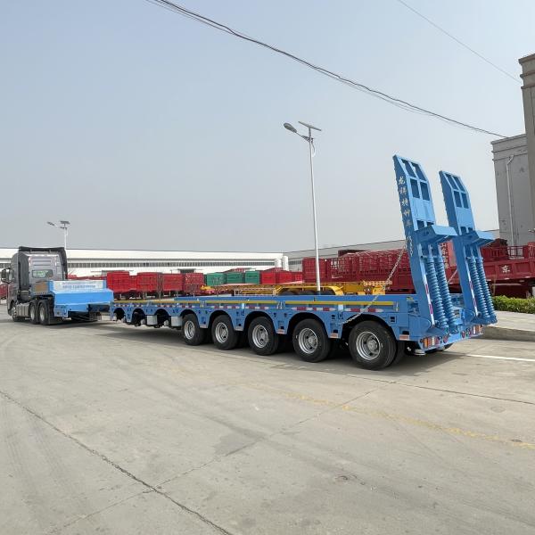 40T Truck Trailer Front Load Low Bed Semi-Trailer in Australia Retractable Multi-Axle