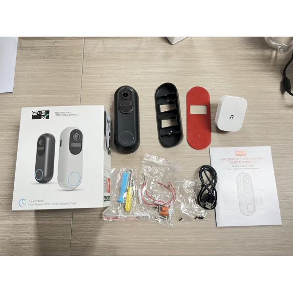 10000mAh Battery Smart Home Security Package 5GHz Dual Band 3mp WiFi Doorbell Camera
