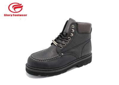 Cowboy Black Yellow Goodyear Steel Toe Boots For Office / Engineer Waterproof