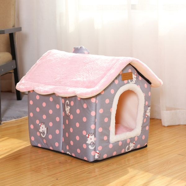 Cozy Wool Cat House Star Pattern Soft Warm Indoor Removable Washable Hand Wash Only Pet