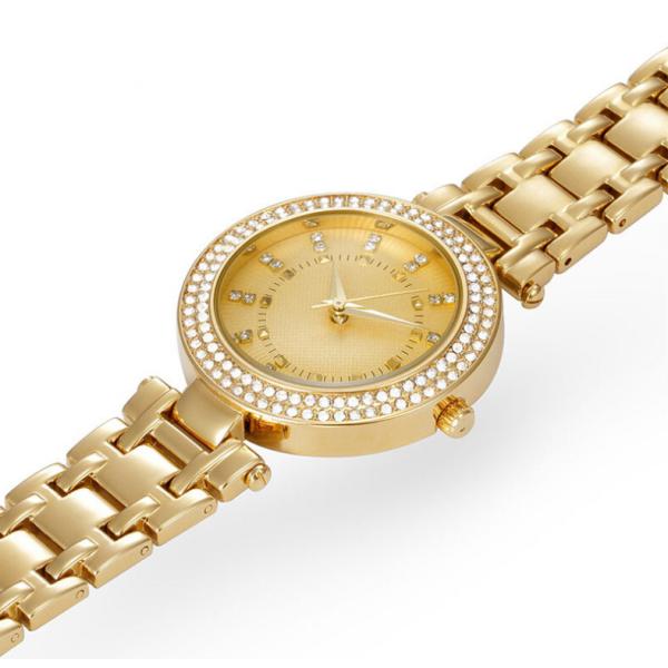 Подгонянные наручные часы цвета латунные, золото покрыли наручные часы дам кварца