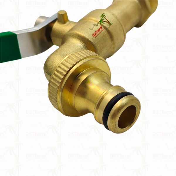 Gold Plated Heavy Duty Classic Green Iron Handle Bibcocks Water Spout Faucet Water Tap Spigot 1/2