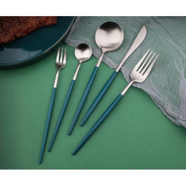 18/8 NEWTO Stainless Steel Cutlery Set Peacock Blue Color Wedding Flatware Set China Supplier