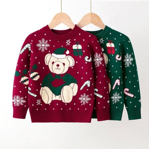 Winter Christmas Baby Knitted Sweaters Pullover Children Jumper Warm Knit Kids Sweater Winter Clothing