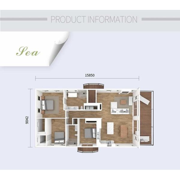 железный каркас наборов AS/NZS 4600 дома настила винила 1.5mm Prefab мобильные светлый