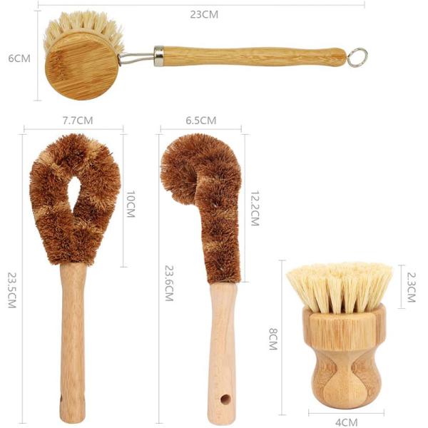 Утвари кухни набора щетки блюда Eco щетка дружелюбной бамбуковой более чистая